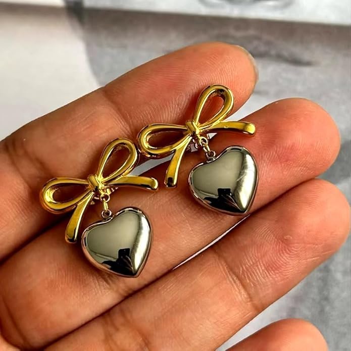 Heart and Bow Earrings