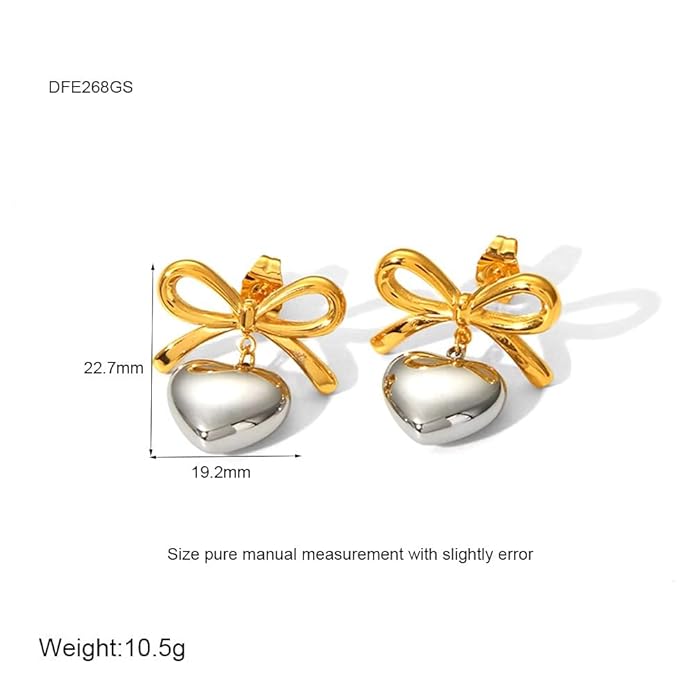 Heart and Bow Earrings