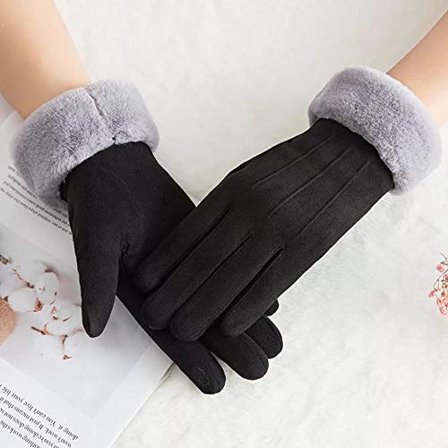 Cozy women's winter gloves featuring stylish fur cuffs for added warmth and elegance during chilly days.
