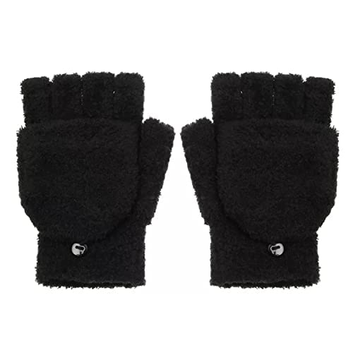 A close-up of two pairs of elegant black gloves, each adorned with buttons at the wrist for added flair.
