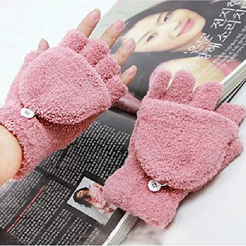 A cheerful individual displays a phone in one hand and a trendy pair of gloves in the other, ready for winter.