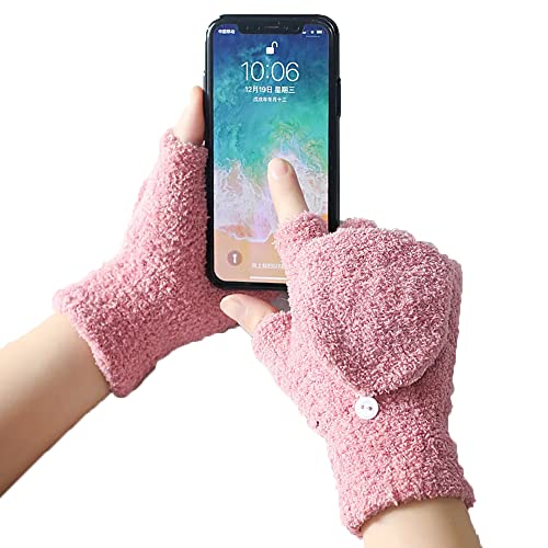 Stylish pink gloves decorated with a heart, perfect for adding a playful touch to your winter accessories.