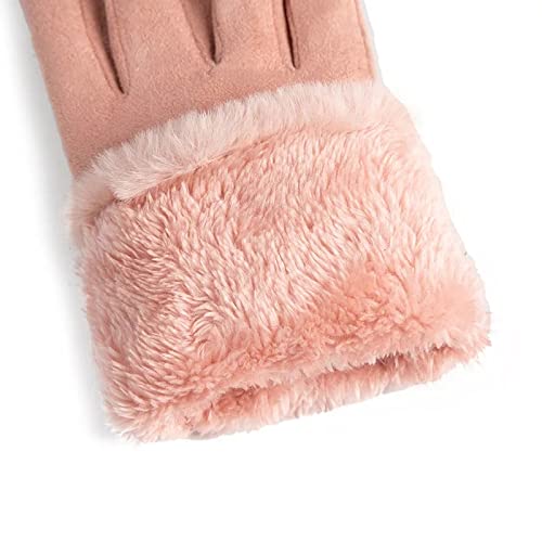 Cozy gloves adorned with a playful pink bear, perfect for staying warm and fashionable.