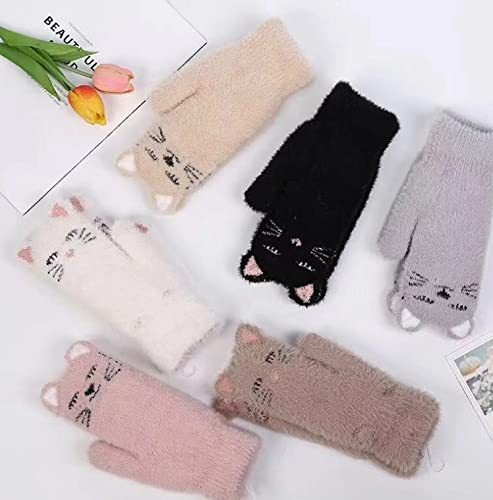 A delightful set of cat mittens with ears, combining functionality and charm for a unique winter accessory.