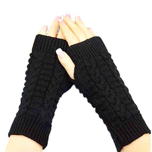 Two hands adorned with soft black fingerless gloves, perfect for keeping fingers warm while allowing for easy movement