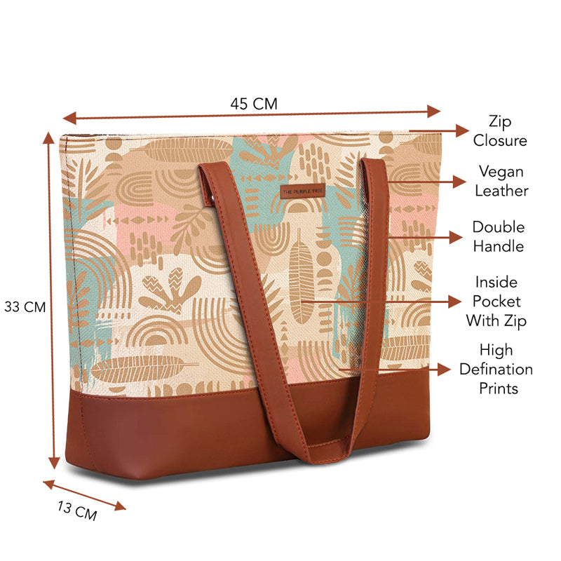 A spacious tote bag featuring a trendy pattern, ideal for everyday use.