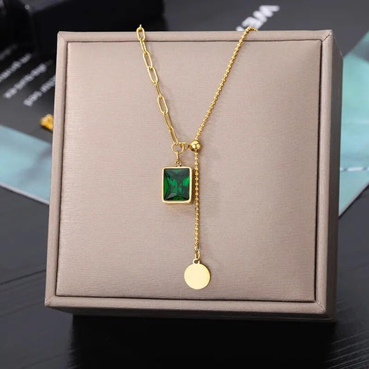 Necklace with Emerald Pendant