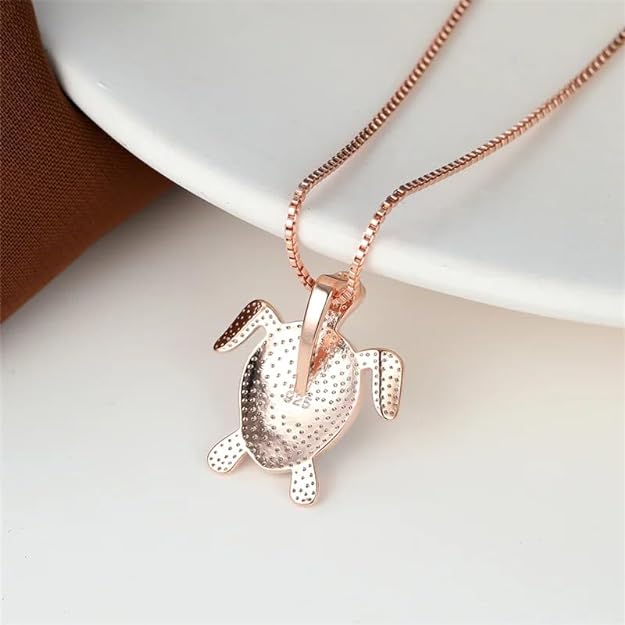 Elevate your jewelry collection with this exquisite turtle necklace showcasing white opal stones.