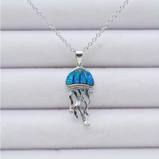 Blue shell jellyfish pendant, a unique accessory for sea enthusiasts.