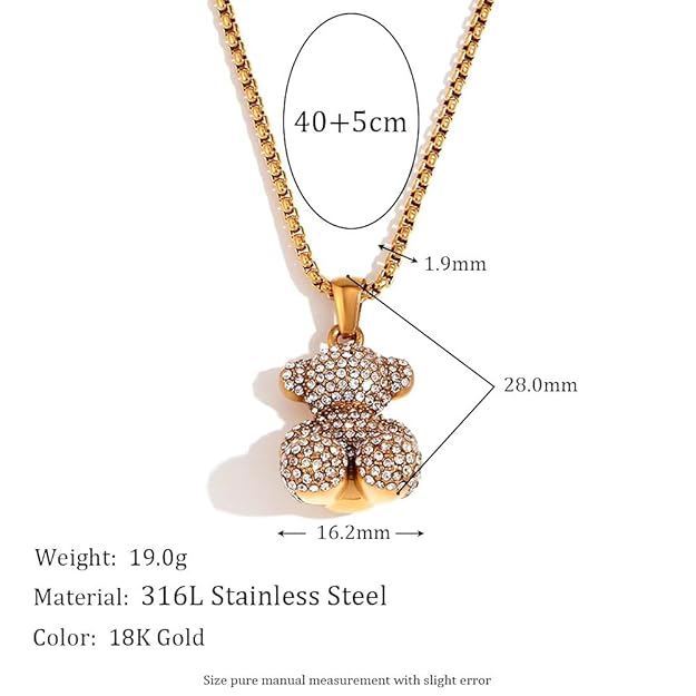 Zoe Teddy Pendant Necklace