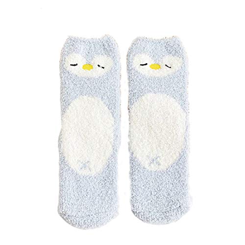 A pair of blue socks featuring a cute owl design, perfect for adding a fun touch to your outfit.