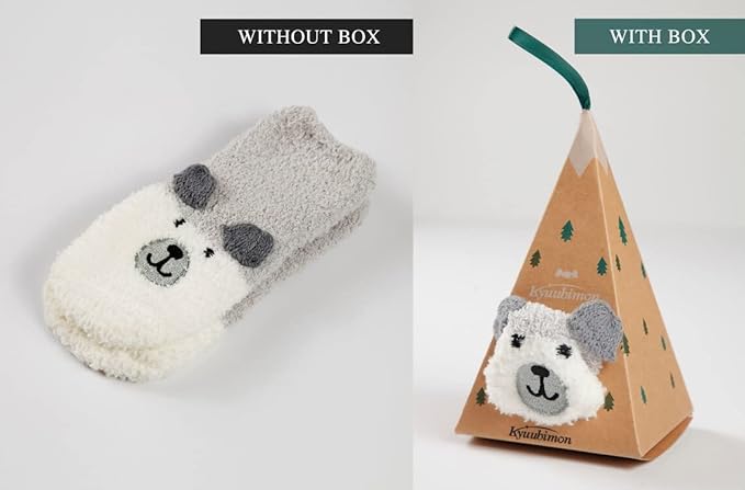Fun gray socks with a bear face, perfect for adding a whimsical touch to your sock collection!