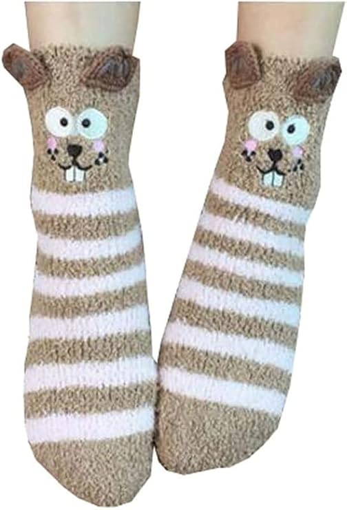 Cute socks featuring an adorable bear face design, perfect for adding a fun touch to your outfit.