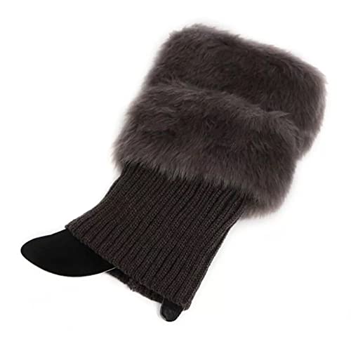 Cozy black and grey booties featuring a soft fur lining, suitable for stylish winter footwear and everyday comfort.