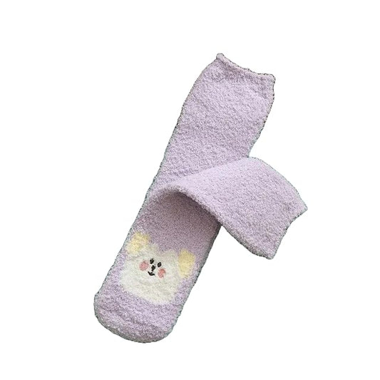 Adorable socks showcasing a charming cat print, ideal for adding fun to your outfit.