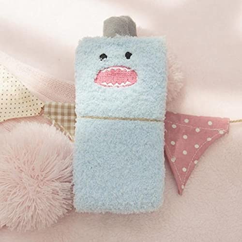 A charming blue sock adorned with a cute facial expression, adding a fun touch to any outfit.