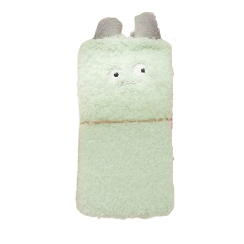 A cute green stuffed animal featuring a friendly face, perfect for cuddling and playtime.