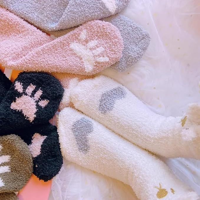 Individual sporting socks adorned with a cloud design, highlighting a unique and cheerful style.