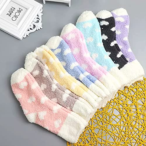 Blue socks featuring a pattern of red hearts, perfect for adding a cheerful touch to any outfit.