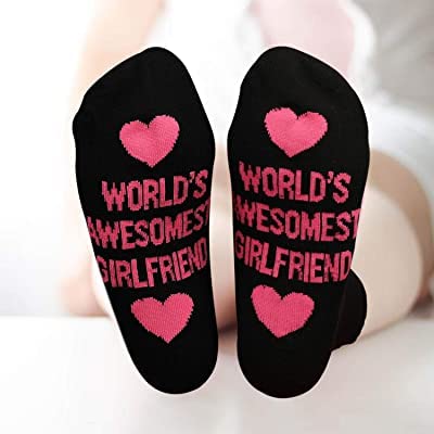 Cozy socks featuring fun designs, perfect for the world's best girlfriend to keep her feet warm and stylish.