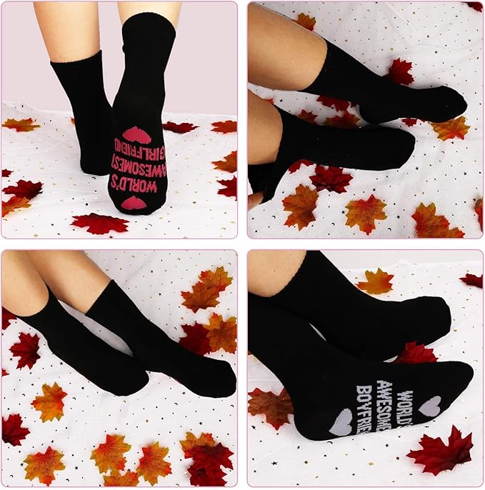 Stylish socks showcasing unique designs, a delightful gift for the world's most awesome girlfriend.