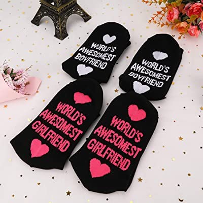 Vibrant socks adorned with playful patterns, ideal for celebrating the world's most awesome girlfriend.