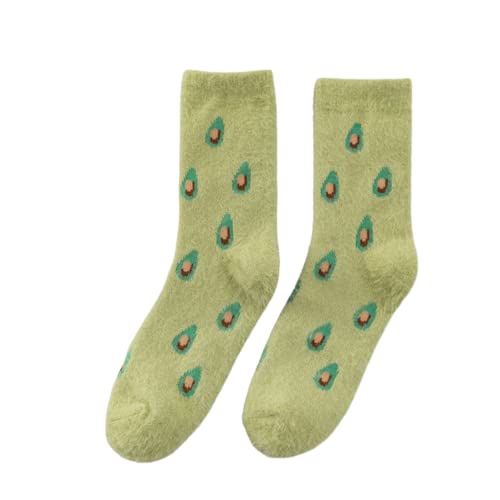 Fun green avocado socks with cute designs, perfect for adding a pop of color to your outfit.
