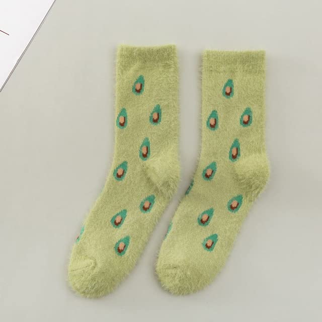 Cheerful green avocado socks, a delightful way to express your love for this trendy fruit while staying cozy and comfy.