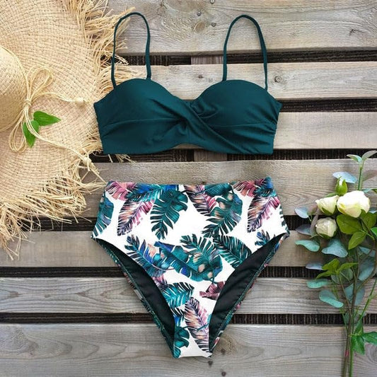 Two Piece Tropical Swimsuit