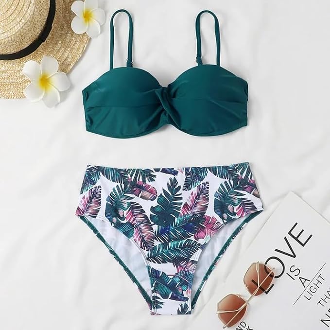 Two Piece Tropical Swimsuit