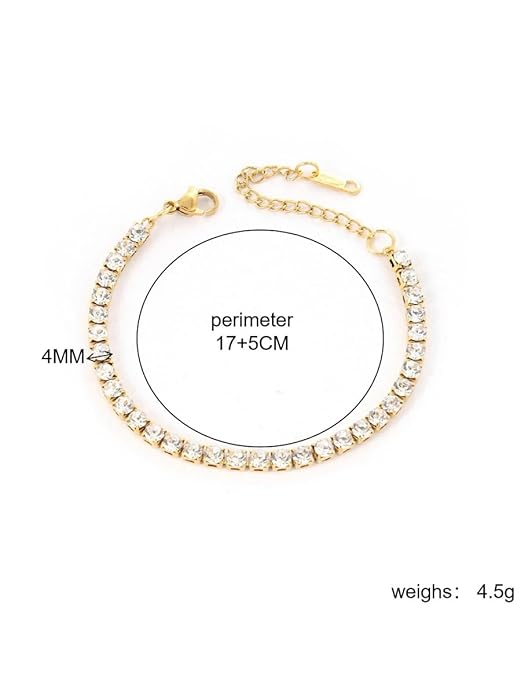 Gold bracelet with sparkling diamonds on woman's wrist.