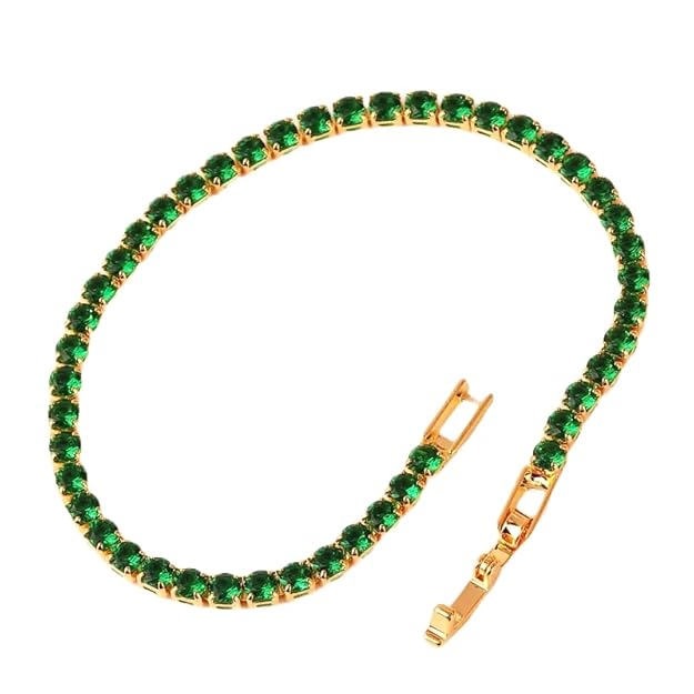  Exquisite emerald green bracelet in a white box.