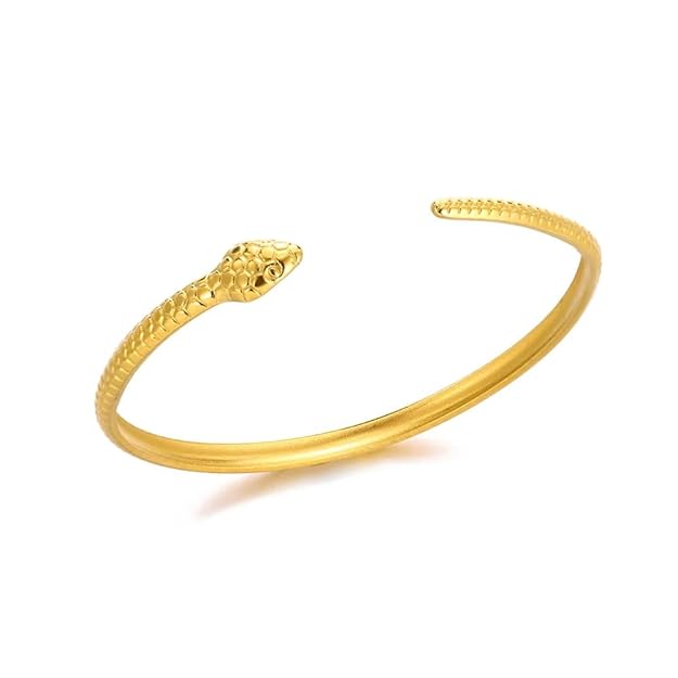 A stunning gold snake bracelet on a box, a perfect gift