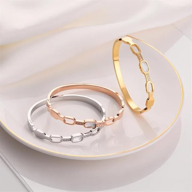 Chic gold bracelet featuring stunning white stones, ideal for special occasions.