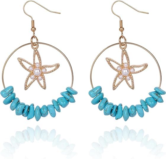 Elegant gold starfish earrings, a stunning accessory for any outfit.