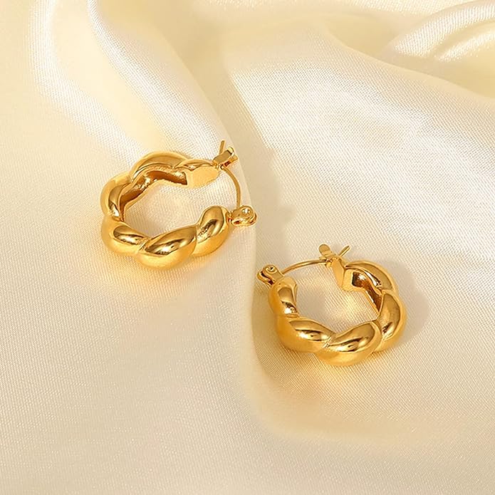 Elegant gold plated hoops, perfect for any occasion.