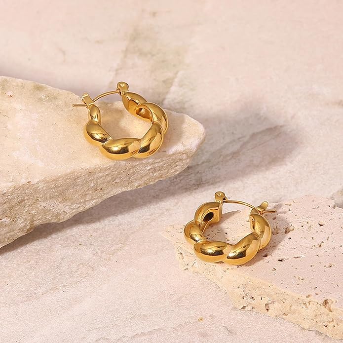 Beautiful gold plated hoop earrings for a touch of luxury.