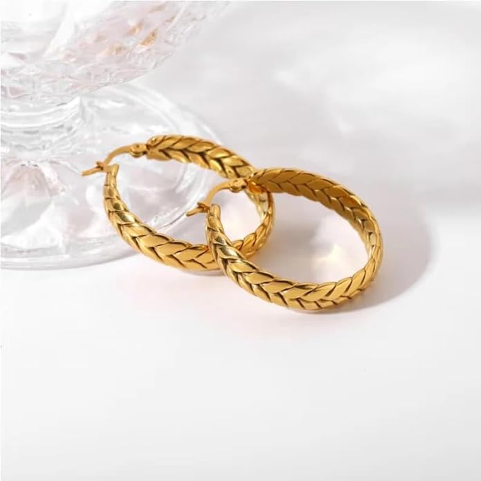 Elegant gold plated hoops, a must-have accessory for a chic and sophisticated look.