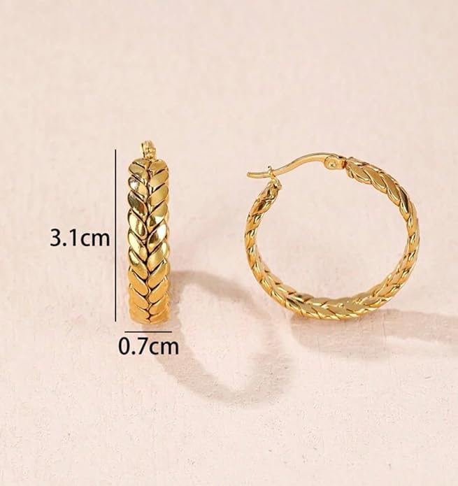 Classic gold plated hoop earrings, a timeless accessory.