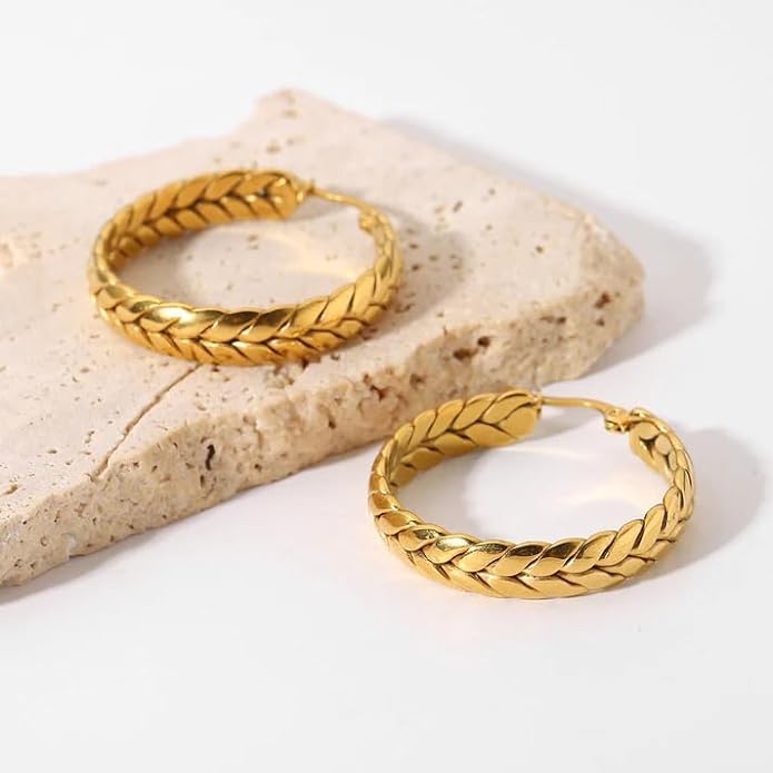 Elegant gold plated hoop earrings for a stylish look.