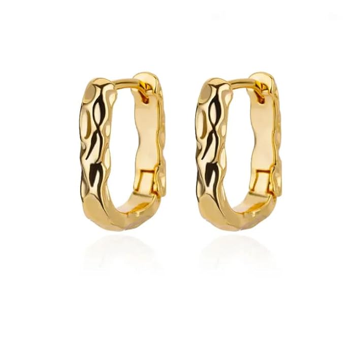 Stylish gold plated hoop earrings for a touch of glamour.