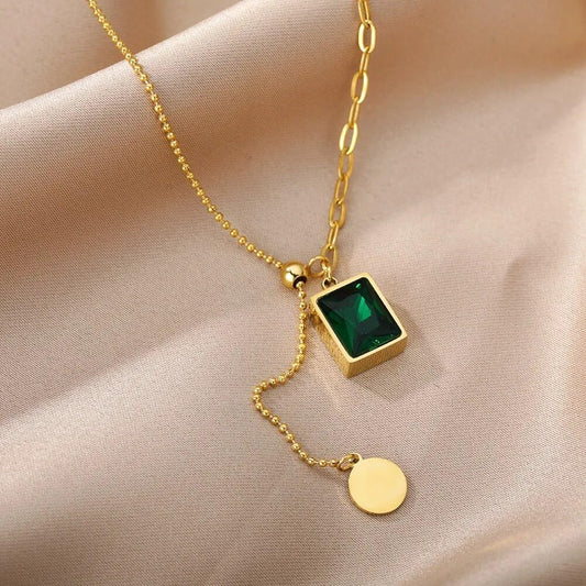 Necklace with Emerald Pendant