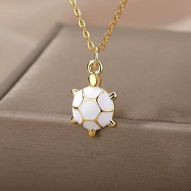White Turtle Necklace