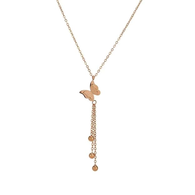  Dainty butterfly charm on shiny gold necklace, a lovely addition to your collection.