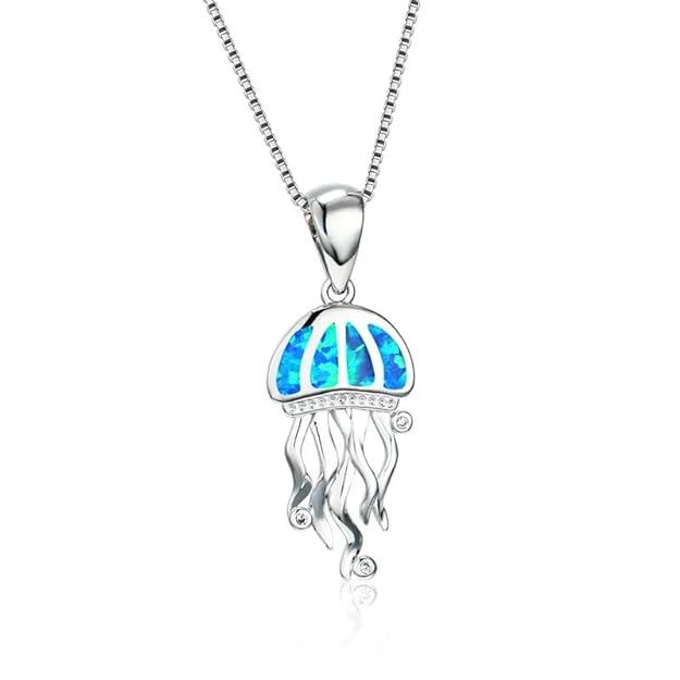  Stylish jellyfish pendant featuring a blue shell, ideal for beachgoers.