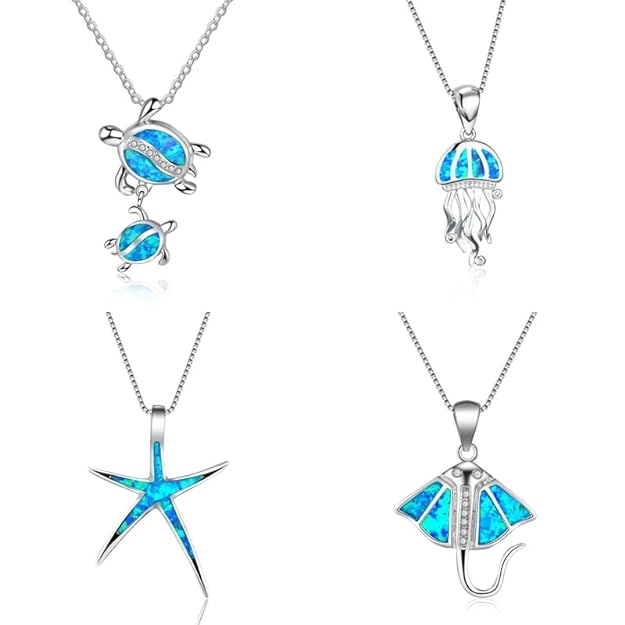  Eye-catching jellyfish pendant adorned with a blue shell, a must-have for marine lovers.