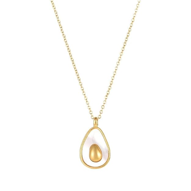 Stylish gold plated tear shaped pendant necklace.