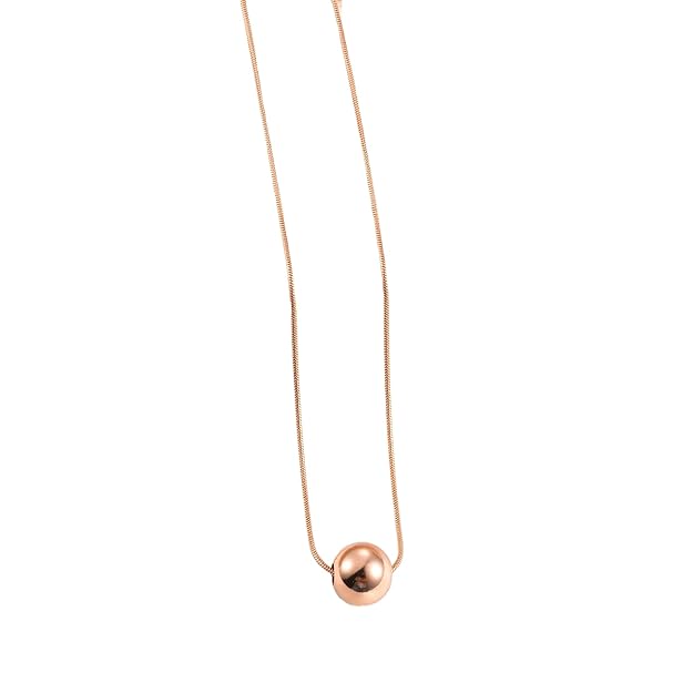 Simplicity Metal Ball Rose Gold Necklace For Women