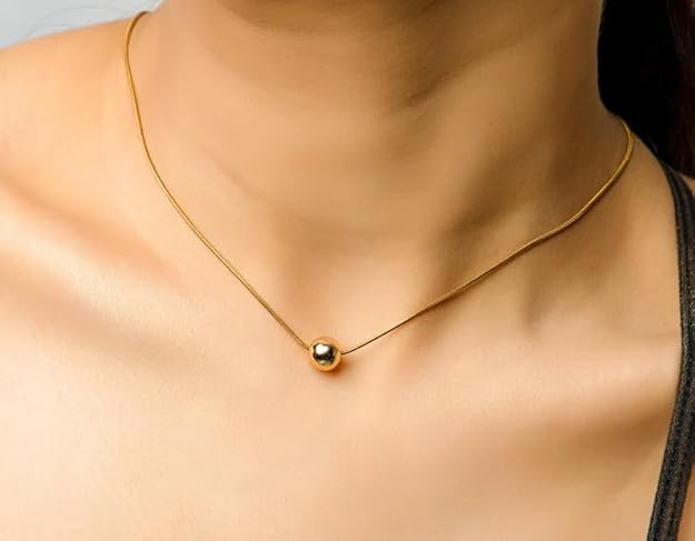 Simplicity Metal Ball Rose Gold Necklace For Women