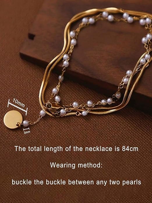 Multilayer Beaded Chain Necklace